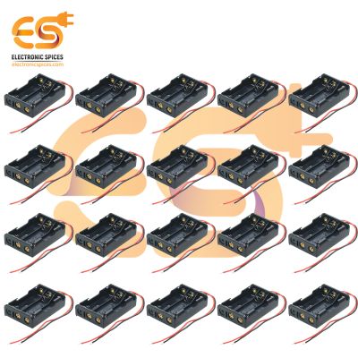 AAA 3 Cell Battery Holder Hard Plastic Case with Wire (1.5V x 3 cells = 4.5Volt) Pack of 100